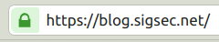 The security padlock in the URL bar for my site